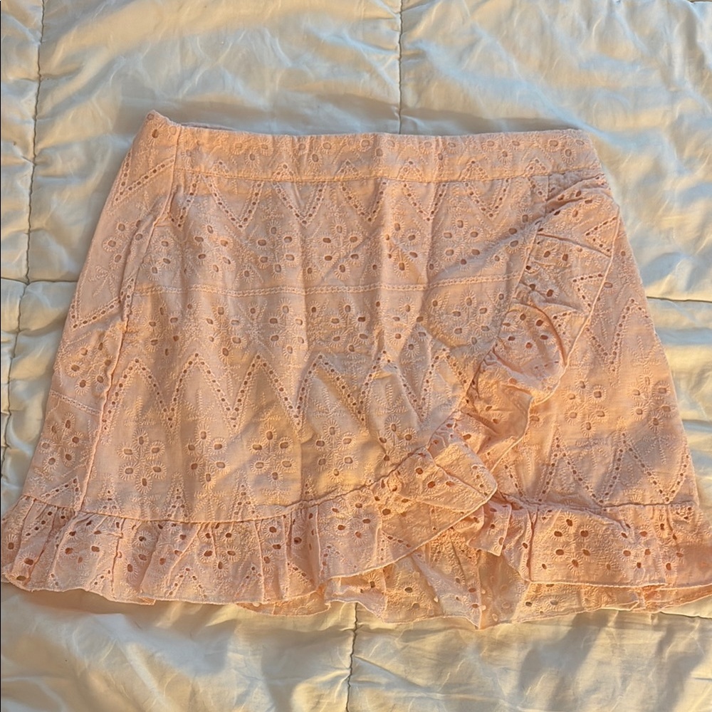 NWT HYFVE Peach Eyelet Mini Skirt